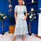 Niamh Crochet Occasion Midi Dress Sage