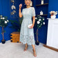 Niamh Crochet Occasion Midi Dress Sage