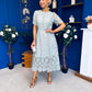 Niamh Crochet Occasion Midi Dress Sage