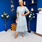 Niamh Crochet Occasion Midi Dress Sage