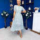 Niamh Crochet Occasion Midi Dress Sage
