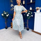 Niamh Crochet Occasion Midi Dress Sage