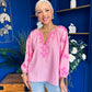 Gloria Embroidered Top Pink
