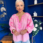 Gloria Embroidered Top Pink