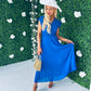 Ciava Frill Detail Midi Dress Royal