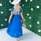 Ciava Frill Detail Midi Dress Royal
