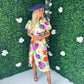 Lilith Puff Sleeve Midi Dress Multi Floral