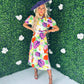 Lilith Puff Sleeve Midi Dress Multi Floral