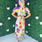 Lilith Puff Sleeve Midi Dress Multi Floral