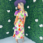 Lilith Puff Sleeve Midi Dress Multi Floral