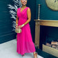 Janine Banded Maxi Dress Fuchsia