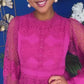 Fergie Crochet Detail Occasion Dress Berry