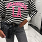 L.A.  Stripe Jumper Black