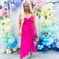 Isadora Pink Cami Frill Detail Maxi Dress