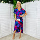 Blair Purple & Cobalt Abstract Knot Detail Wrap Maxi Dress
