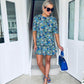 Esther Smock Dress Green/Blue Floral