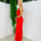 Bella Ruched Detail One Shoulder Dress Red