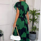 Judith Midi Wrap Dress Black/Green