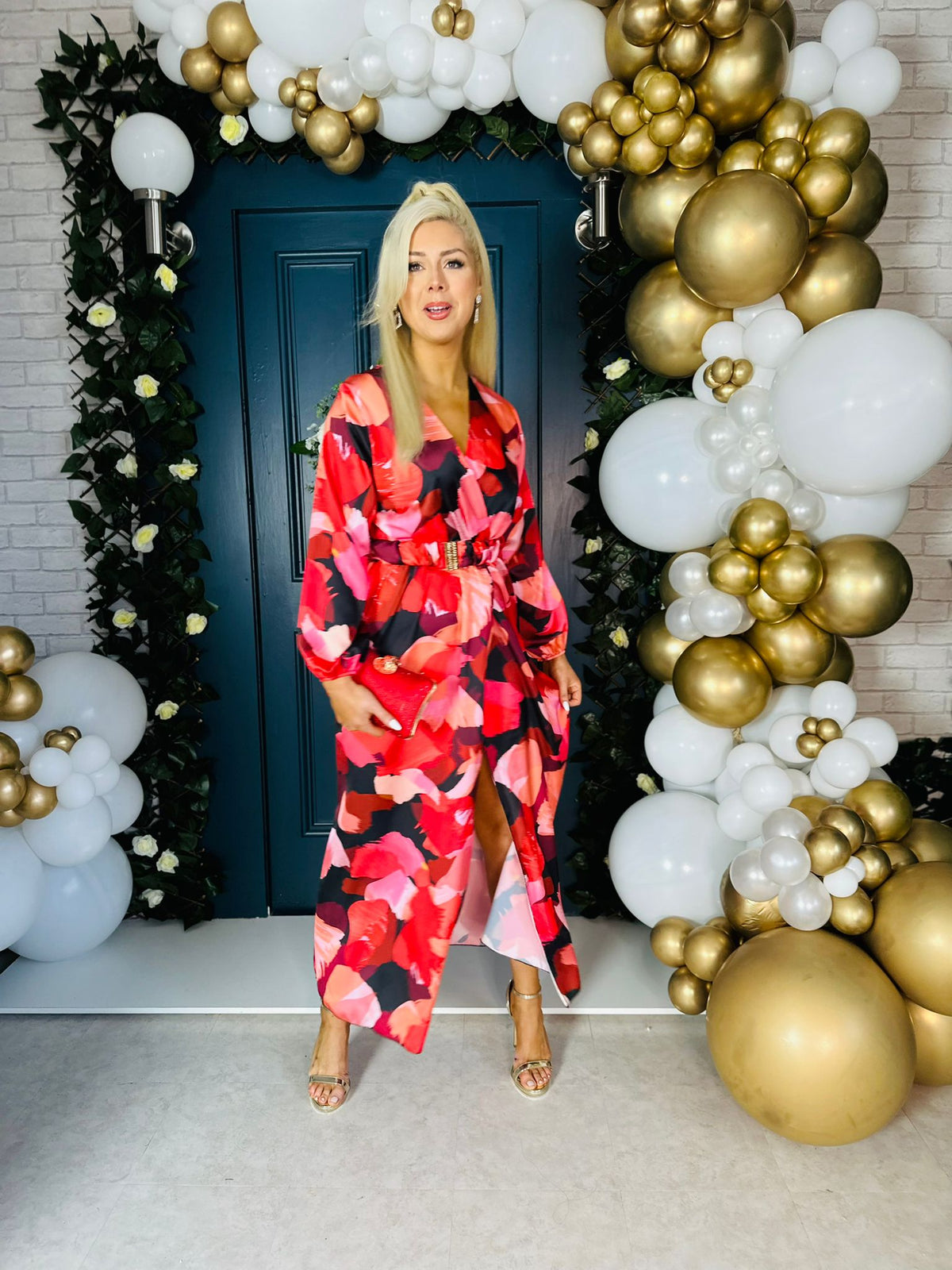 Harriet Maxi Dress Abstract Ruby