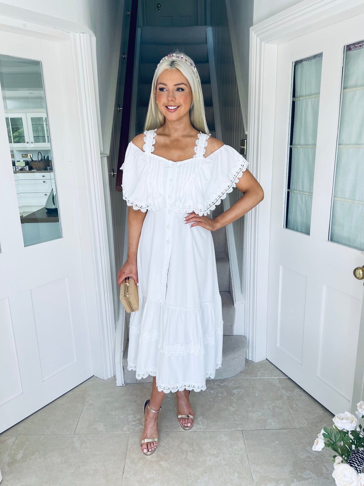Turin Dress White