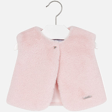 Baby Girl faux fur and viyella vest
