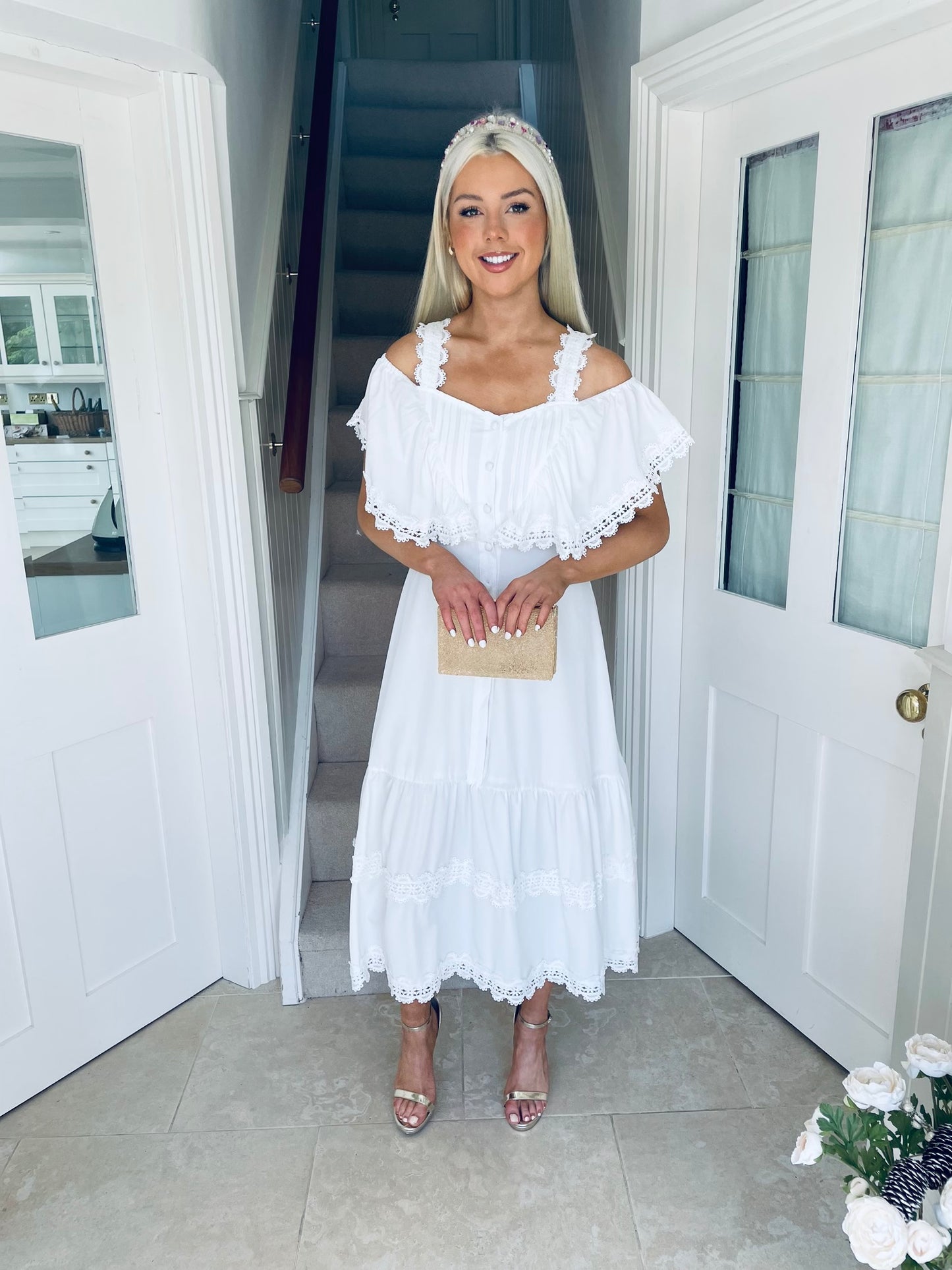 Turin Dress White