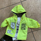 Boys zip hoodie tracksuit neon yellow