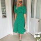 Adelyn Midi Dress Green Polka Dot