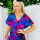 Blair Purple & Cobalt Abstract Knot Detail Wrap Maxi Dress
