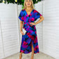 Blair Purple & Cobalt Abstract Knot Detail Wrap Maxi Dress