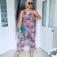 Florence Wrap Neck Jumpsuit Pink/Orange Floral