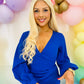 Elsa Long Sleeve Asymmetric Dress Cobalt