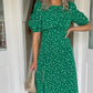 Adelyn Midi Dress Green Polka Dot