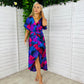Blair Purple & Cobalt Abstract Knot Detail Wrap Maxi Dress