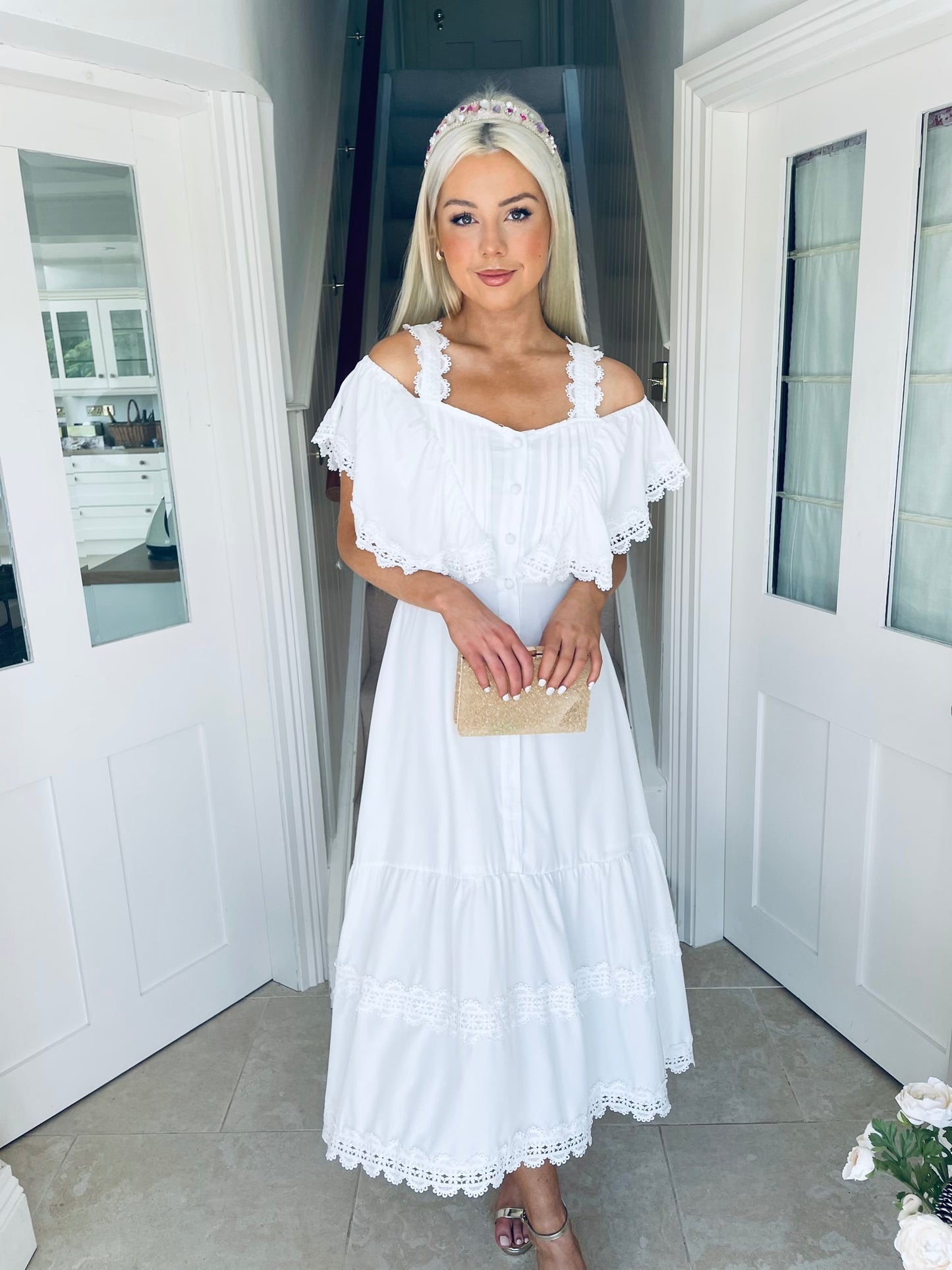 Turin Dress White