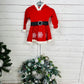 Girls Santa Dress with snowflake trim