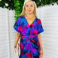 Blair Purple & Cobalt Abstract Knot Detail Wrap Maxi Dress