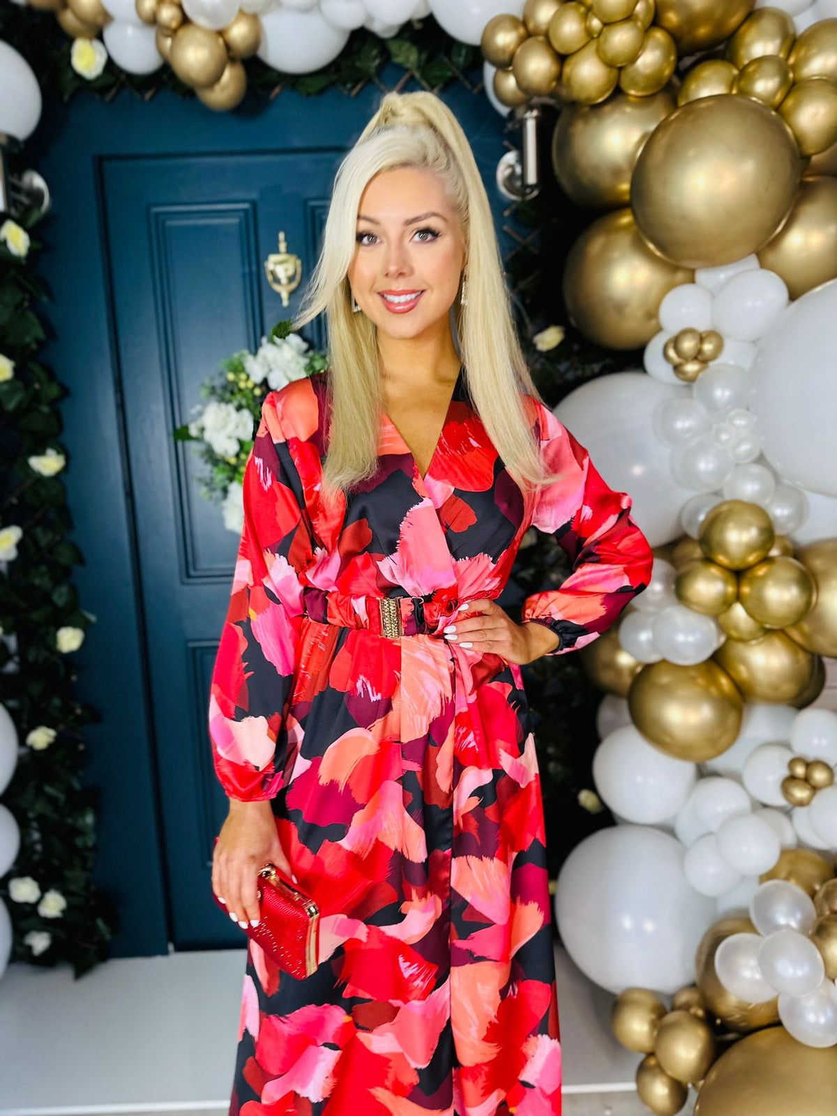 Harriet Maxi Dress Abstract Ruby