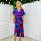 Blair Purple & Cobalt Abstract Knot Detail Wrap Maxi Dress