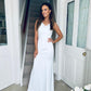 Louis Cowl Neck Maxi Dress White