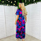 Blair Purple & Cobalt Abstract Knot Detail Wrap Maxi Dress