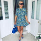 Esther Smock Dress Green/Blue Floral