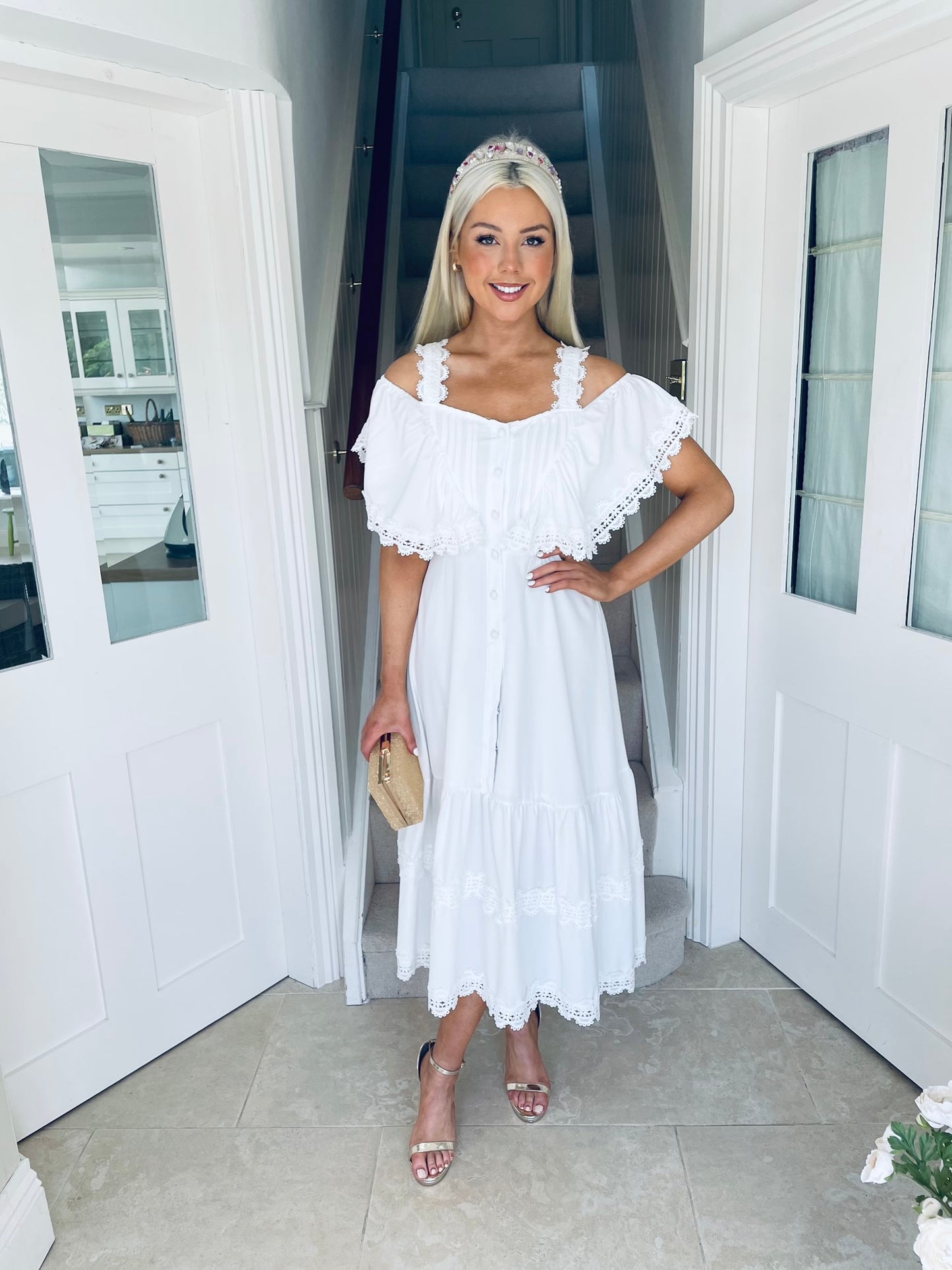 Turin Dress White