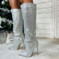 Drake Boots Silver Sequin