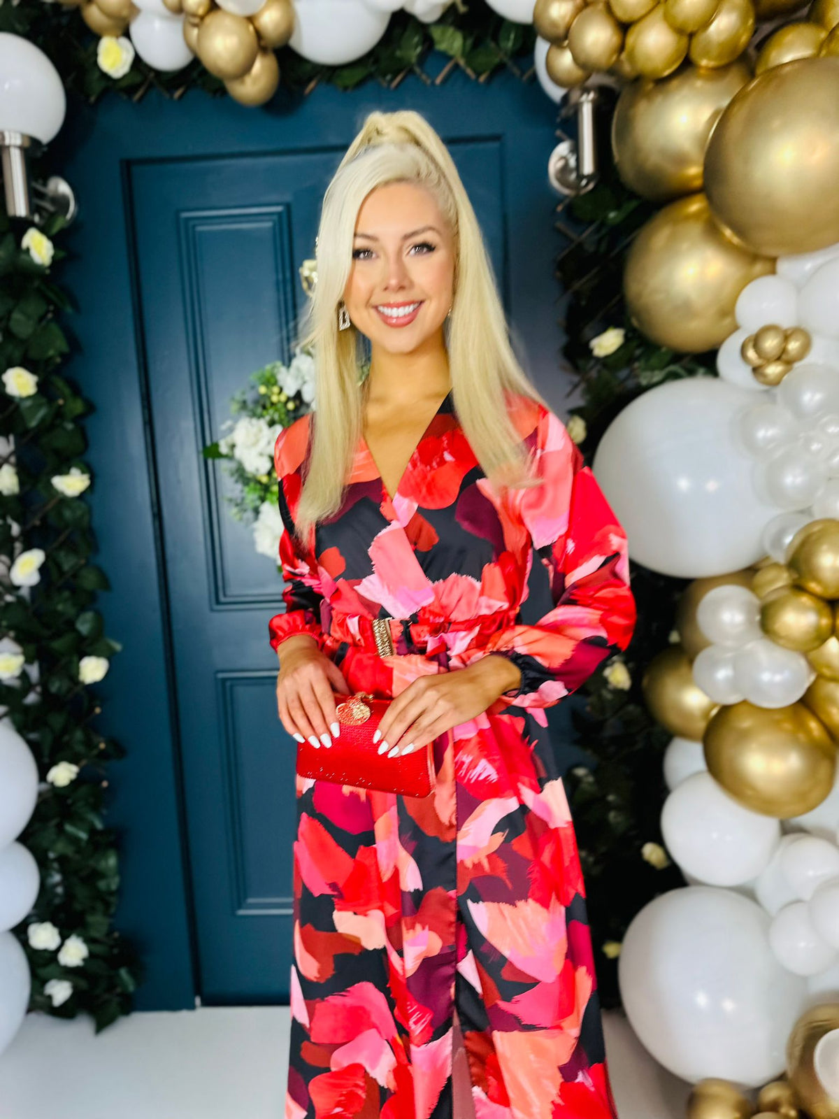 Harriet Maxi Dress Abstract Ruby