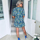 Esther Smock Dress Green/Blue Floral