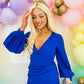 Elsa Long Sleeve Asymmetric Dress Cobalt