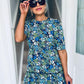Esther Smock Dress Green/Blue Floral