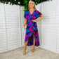 Blair Purple & Cobalt Abstract Knot Detail Wrap Maxi Dress
