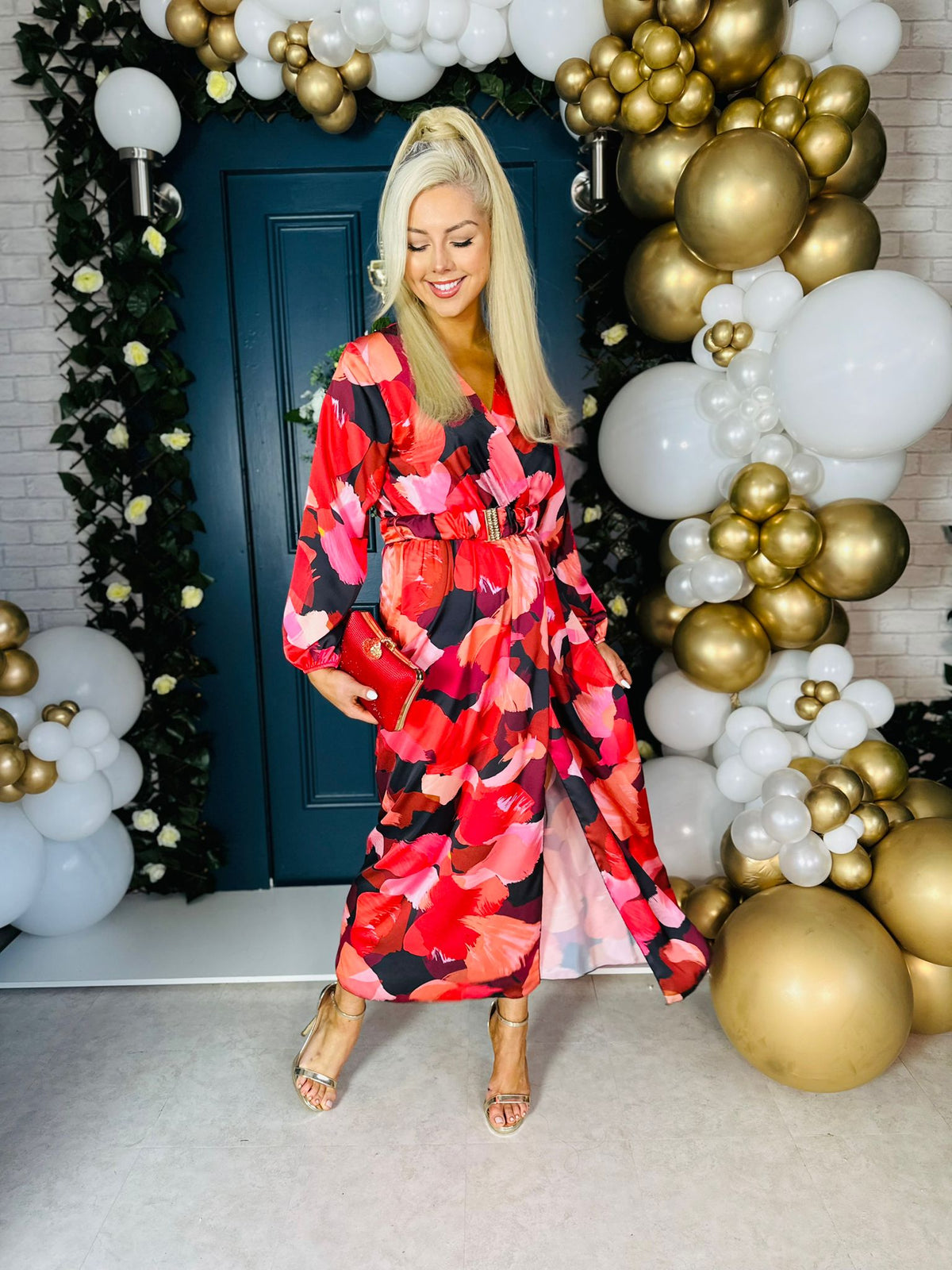 Harriet Maxi Dress Abstract Ruby